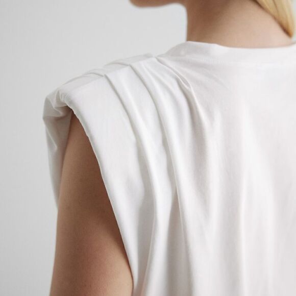 Express Green Crew Neck Shoulder Padded Muscle Tee, S - Picture 11 of 12